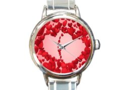 Valentine's Day Gift Watch Valentine' Day Pattern Round Italian Charm stainless steel Watch