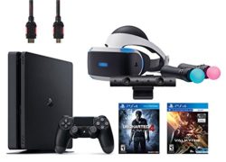 PlayStation VR Start Bundle 5 Items:VR Headset,Move Controller,PlayStation Camera Motion Sensor,PlayStation 4 Slim 500GB Console - Uncharted 4,VR Game Disc PSVR EV-Valkyrie
