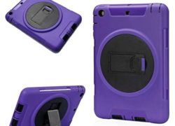 iPad Case,iPad 2 Case,iPad 3 Case,iPad 4 Case - Agrigle Lightweight Shockproof Drop Resistance Rugged Silicone + Plastic 2 Layer Hybrid Defender Protection Case and Built-in Kickstand (Fly Purple)