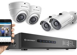 Amcrest HD 720P 4CH Video Security System - Four 1280TVL 1.0-Megapixel Weatherproof IP66 Dome and Bullet Cameras, 65ft IR LED Night Vision, 1TB HDD, HD Over Analog/BNC, Smartphone View (White) by Amcrest