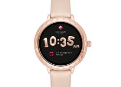 Kate Spade New York Scallop Touchscreen Smartwatch, Rose Gold-tone Stainless Steel, Vachetta Leather Band, 42mm, KST2003