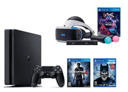 PlayStation VR Launch Bundle 3 Items:VR Launch Bundle,PlayStation 4 Slim 500GB Console - Uncharted 4,VR Game Disc Arkham VR