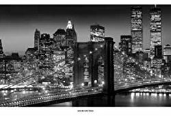 New York City (Manhattan, Black, Door) Art Poster Print - 21x62