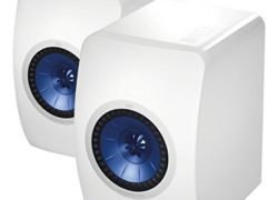 KEF LS50 Mini Monitor Speaker, Gloss White/Electric Blue (Pair)