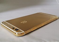 Apple iPhone 6 - 128GB 24K Gold and White Plated Diamond Crystals Customized Phone/Factory Unlocked/International