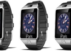 iParis Pack Of Five Silver Color Smart Watch with Camera for iPhone and Android Smartphones