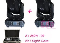 Yuexin® 2x280W 10R with flight case stage DMX Moving Head Spot Beam Wash moving head dj light