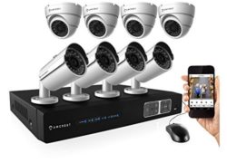 Amcrest HD 720P 8CH Video Security System - Eight 1280TVL 1.0-Megapixel Weatherproof IP66 Dome and Bullet Cameras, 65ft IR LED Night Vision, 2TB HDD, HD Over Analog/BNC, Smartphone View (White) by Amcrest