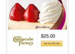The Cheesecake Factory Birthday Strawberry Cheesecake Gift Cards - E-mail Delivery