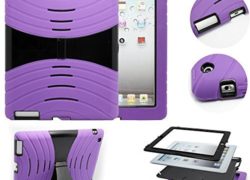 Ipad Case,iPad Air/5 Case,Gogoing Lightweight Shockproof Rugged Hybrid Armor Series Dual Layer Protection Case with KickStand and Built-in Screen Protector for iPad air/5 (Purple/Black)