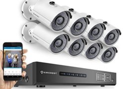 Amcrest Full-HD 1080P 8CH Video Security System - Eight 1920TVL 2.1-Megapixel Weatherproof IP66 Bullet Cameras, 65ft IR LED Night Vision, 3TB HDD, HD Over Analog/BNC, Smartphone View (White) by Amcrest