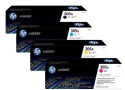 HP LaserJet Toner Cartridge Set (OEM) Black, Cyan, Magenta, Yellow / CE410A CE411A CE412A CE413A for  Select HP LaserJet Pro 400, 300 Models