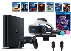 PlayStation VR Launch Bundle 9 Items:VR Launch Bundle,PlayStation 4,7VR Game Disc PSVR Rush of Blood,PSVR Valkyrie,Battlezone,Batman: Arkham VR, PSVR DriveClub,Eagle Flight,Combat League