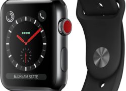 Apple Watch Series 3 Stainless Steel 42mm GPS + Cellular GSM unlocked (Space Black Stainless Steel Case with Black Sport Band) MQK92LL/A