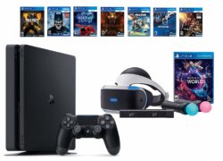 PlayStation VR Launch Bundle 8 Items:VR Launch Bundle,PS4 Call of Duty Black Ops III,6 VR Game Disc Until Dawn,Rush of Blood,EVE: Valkyrie, Battlezone,Batman:Arkham VR, DriveClub,Battlezone