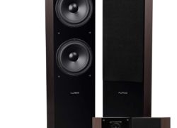Fluance SXHTBW High Definition Surround Sound Home Theater 5.0 Channel Speaker System including Floorstanding Towers, Center and Rear Speakers (Natural Walnut))
