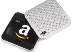 Amazon.com $1000 Gift Card in a Diamond Plate Tin (Classic Black Card Design)