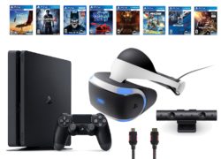 PlayStation VR Bundle 10 Items:VR Headset,Playstation Camera,PS4 Slim- Uncharted 4,7 VR Game Disc Until Dawn:Rush of Blood, EVE:Valkyrie,Battlezone,Batman:Arkham VR, DriveClub