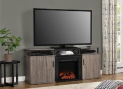 Altra Furniture Carson Electric Fireplace TV Console for TVs up to 70", Sonoma Oak