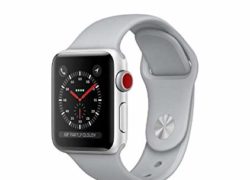 Apple watch series 3 Aluminum case Sport 38mm GPS + Cellular GSM unlocked (Silver Al case w/ Fog Sport band)