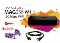 MAG 256W1 + 6 Months IPTV 4K HD STB Set-Top-Box with 150 Mbps buit-in WiFi, Original MAG256W1 by INFOMIR, includes 6 Months Service