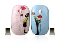 Bluefinger® New Lovers Cute 2.4G Wireless Mouse Pack Set Valentine's Day Gift