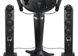 Singing Machine Pedestal CDG and MP3+G Karaoke System with Rotating Apple iPod/iPhone Dock