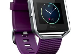 Fitbit Blaze Smart Fitness Watch, Plum, Silver, Large