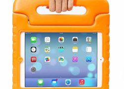 iPad Mini Case - Aceguarder® Kids Light Weight Kido Series Multi Function Convertible Handle Kickstand Kids Friendly Protective Shockproof Cover with Stand & Handle for Apple iPad Mini (Orange)