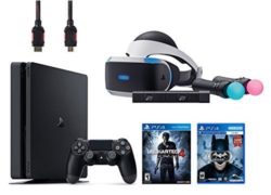 PlayStation VR Start Bundle 5 Items:VR Headset,Move Controller,PlayStation Camera Motion Sensor,PlayStation 4 Slim 500GB Console - Uncharted 4,VR Game Disc Arkham VR