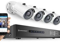 Amcrest HD 720P 4CH Video Security System - Four 1280TVL 1.0-Megapixel Weatherproof IP66 Bullet Cameras, 65ft IR LED Night Vision, 1TB HDD, HD Over Analog/BNC, Smartphone View (White) by Amcrest