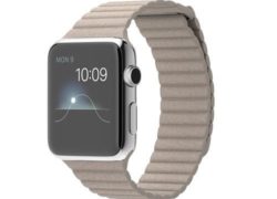 Apple Watch (42MM) Stainless Steel Case with Stone Leather Loop Medium