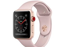 Apple watch series 3 Aluminum case Sport 38mm GPS + Cellular GSM unlocked (Gold Aluminum Case with Pink Sport Band)