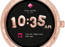 Kate Spade New York Scallop Touchscreen Smartwatch, Rose Gold-tone Stainless Steel, Vachetta Leather Band, 42mm, KST2003