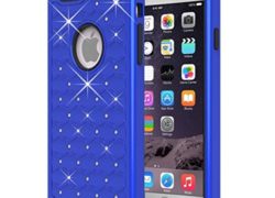 Valentine's day gifts,Gifts for Women,easygogo®iPhone 6 Case, Pasonomi® Hybrid Stud Rhinestone Bling Armor Defender Case Cover for Apple iPhone 6 4.7 inch with Dazzling Diamond Christmas Gifts for Women (Blue)