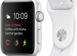 Apple watch series 2 42mm ALUMINUM Case SPORT (Silver Aluminum Case with White Sport Band)