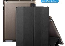 iPad Case,iPad 2 3 4 Case Cover,Agrigle Light Weight Slim-Fit Folio Smart Case With Auto Wake Up / Sleep Function Stand for Apple iPad 2 / 3 / 4 with Retina Display (Black)