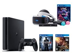 PlayStation VR Launch Bundle 3 Items:VR Launch Bundle,PlayStation 4 Slim 500GB Console - Uncharted 4,VR Game Disc PSVR EV-Valkyrie