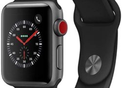 Apple Watch Series 3 38mm Smartwatch GPS + Cellular, Space Gray Aluminum Case, Black Sport Band MQJP2LL/A