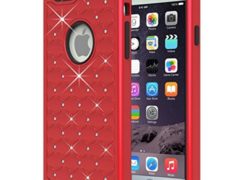 Valentine's day gifts,Gifts for Women,easygogo®iPhone 6 Case, Hybrid Stud Rhinestone Bling Armor Defender Case Cover for Apple iPhone 6 4.7 inch with Dazzling Diamond Christmas Gifts for Women (Red)