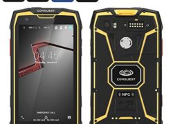 Conquest S9 Rugged Smartphone - Android OS, IP68, Octa-Core CPU, 5.5 Inch Display, 2GB RAM, OTG, NFC (Yellow)