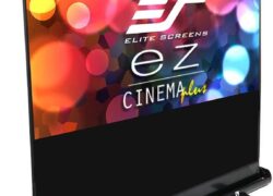 Elite Screens F84XWH1 ezCinema Plus Floor Pull Up Portable Projection Screen, Free-Standing Cross-Spring Scissor Mechanism Pull and Stay, 84-Inch Diag. 16:9