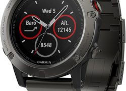 Garmin Fenix 5X 1.2-Inch Sapphire Glass GPS Watch for iPhone, Android and Windows - Slate Gray/Metal Band