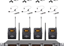 FOUR Channel UHF Digital Pilot Wireless Headset/Lapel Microphone Mic System UGX4Ⅱ