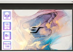 Elite Screens Evanesce B Series, 100-Inch Diagonal 16:9, In-Ceiling Electric Projection Screen with 12-Inch Drop, EB100HW2-E12