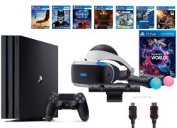 PlayStation VR Launch Bundle 9 Items:VR Launch Bundle,PlayStation 4 Pro 1TB,7 VR Game Disc Rush of Blood,Valkyrie,Battlezone,Batman: Arkham VR,DriveClub,Combat League,Eagle Flight