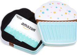 Amazon.com $1000 Gift Card in a Birthday Cupcake Tin (Birthday Cupcake Card Design)